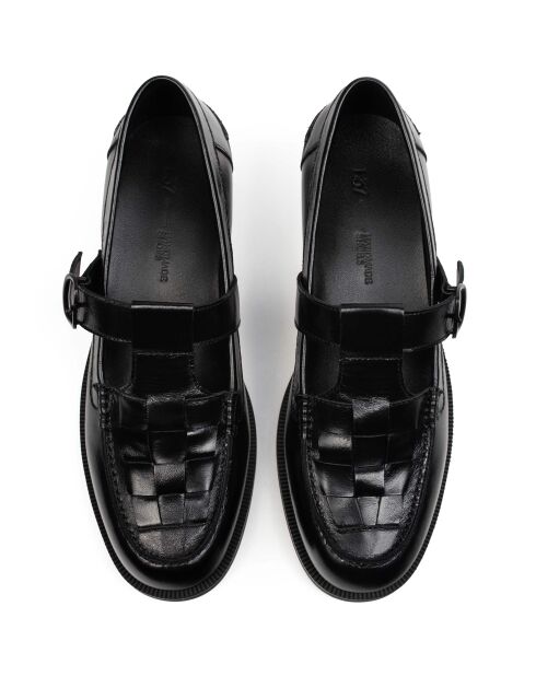 Mocassini Victory neri in pelle