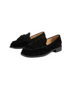 Only Want You schwarze Mokassins aus Veloursleder