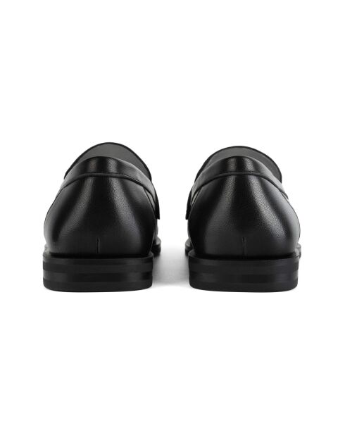 Look My Way zwarte leren instappers