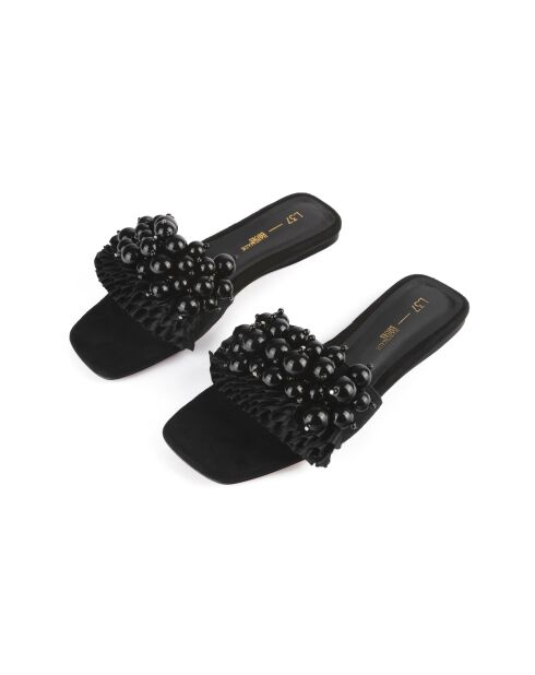 Mules de piel negra Careless Whisper