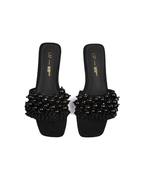 Mules de piel negra Careless Whisper