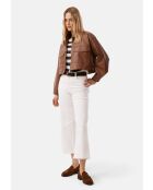 Instappers van camelkleurig suède met rechte pasvorm