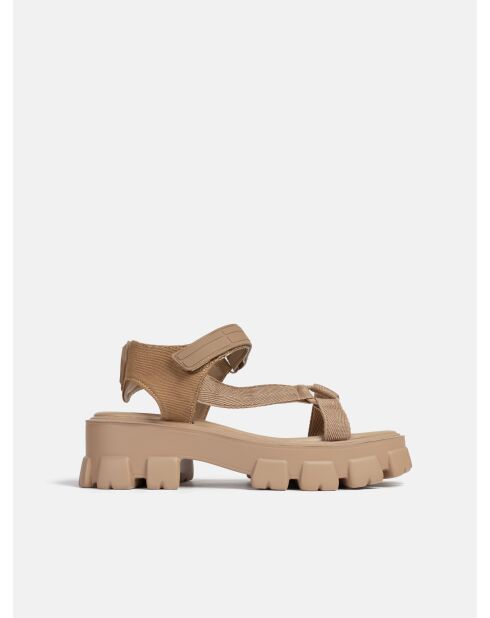 Don't Wait Up beige rubberen sandalen