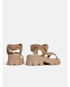 Don't Wait Up beige rubberen sandalen