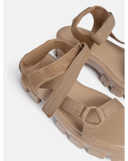 Don't Wait Up beige rubberen sandalen