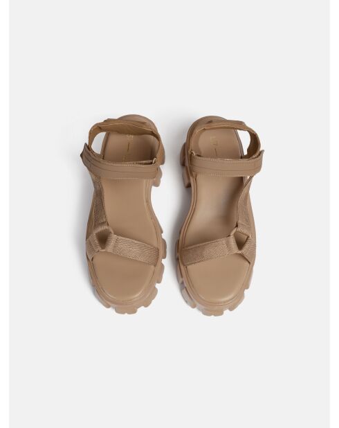Don't Wait Up beige rubberen sandalen