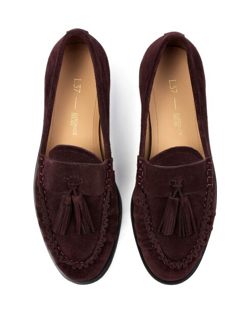 Burgundy Baby Come On suède instappers