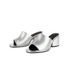 Just Cool zilverkleurige pantoffels van lakleer