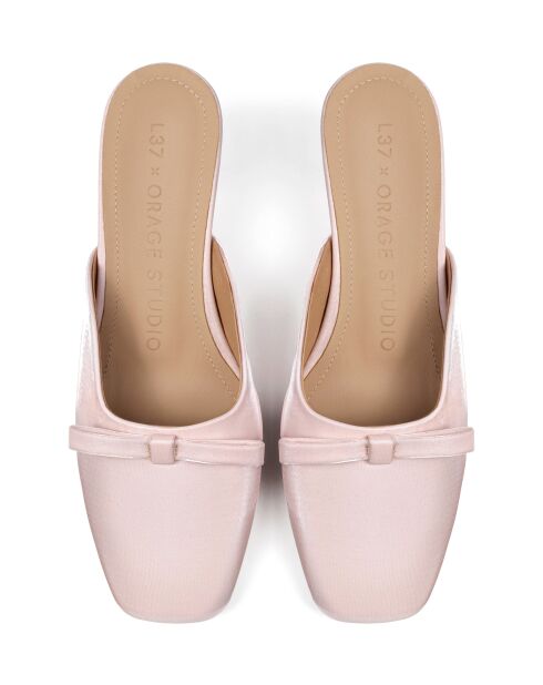 Mules Sophie de satén rosa
