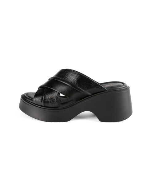 Mules de cuero negro Room For Two