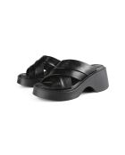 Room For Two zwarte leren muiltjes