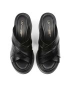 Room For Two zwarte leren muiltjes