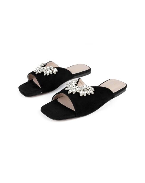 Spell Of Desire slip-on muiltjes van zwart suède