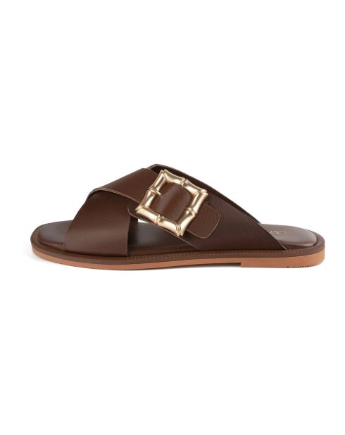 Sabot Anything For Love in pelle marrone