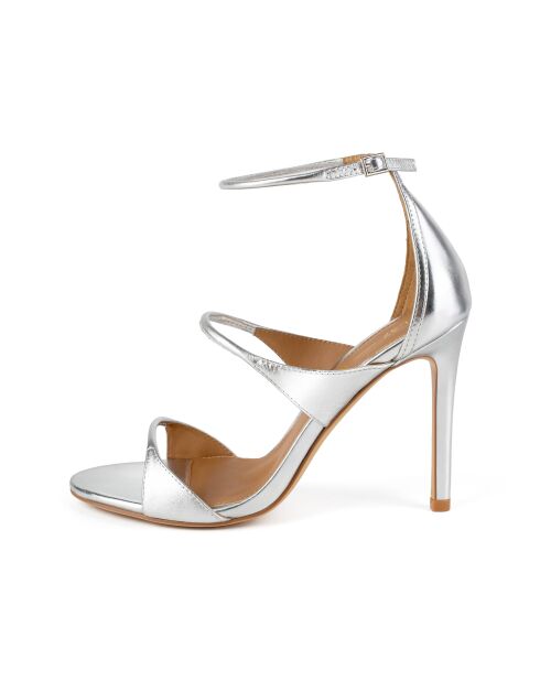 Sandali Miss California in pelle argentata