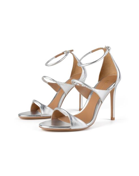 Sandali Miss California in pelle argentata