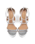 Sandali Miss California in pelle argentata