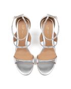 Sandali Miss California in pelle argentata