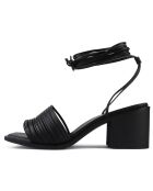 Look my way zwarte leren sandalen - Hak: 6 cm