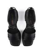 Look my way zwarte leren sandalen - Hak: 6 cm