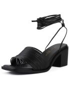 Look my way zwarte leren sandalen - Hak: 6 cm