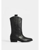 Bottines en cuir on the rocks noires