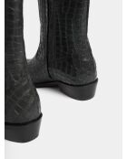 Bottines en cuir on the rocks noires