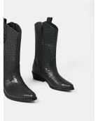 Bottines en cuir on the rocks noires