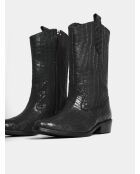 Bottines en cuir on the rocks noires