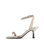 Hypnotiserende sandalen van goudkleurig leer met hak - Hak: 6 cm