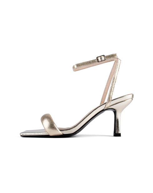 Hypnotiserende sandalen van goudkleurig leer met hak - Hak: 6 cm