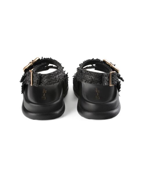 Sandali Chasing The Dragon in pelle nera