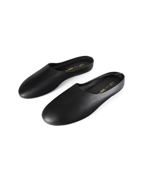 All at Once zwarte leren muiltjes