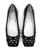 Black Ocean Blues leren ballerines