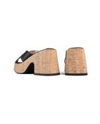 It's No Secret Pantoletten aus Leder, 7 cm Absatz, Schwarz