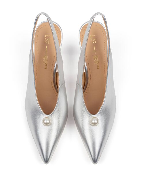 Escarpins en cuir Come Across argentés
