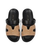 Mules de piel negro/marrón Not My Problem