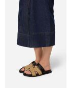 Mules de piel negro/marrón Not My Problem