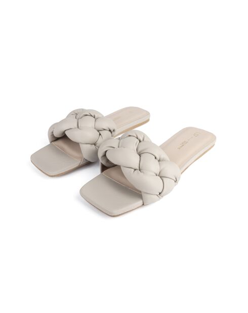 Mules Over The Sun de piel beige