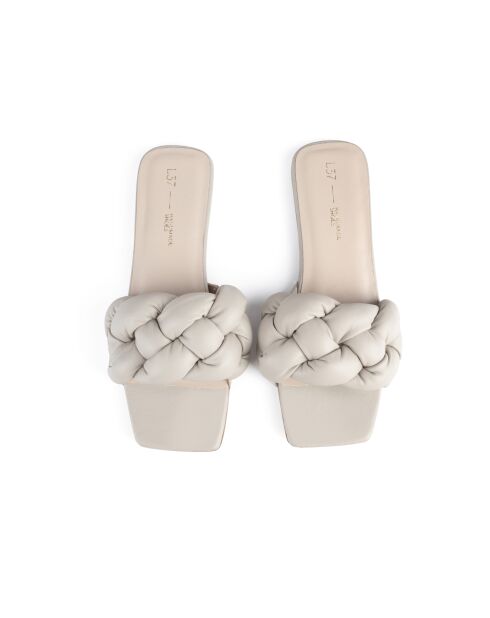 Mules Over The Sun de piel beige