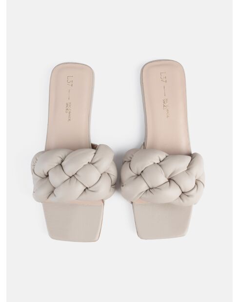 Mules Over The Sun de piel beige