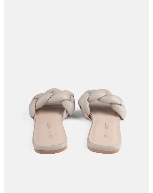 Mules Over The Sun de piel beige