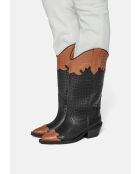 Bottes en cuir Night In Texas noir/marron