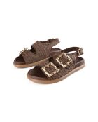 Bruine leren sandalen Chasing The Dragon