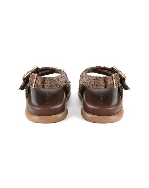 Bruine leren sandalen Chasing The Dragon