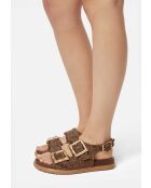 Bruine leren sandalen Chasing The Dragon