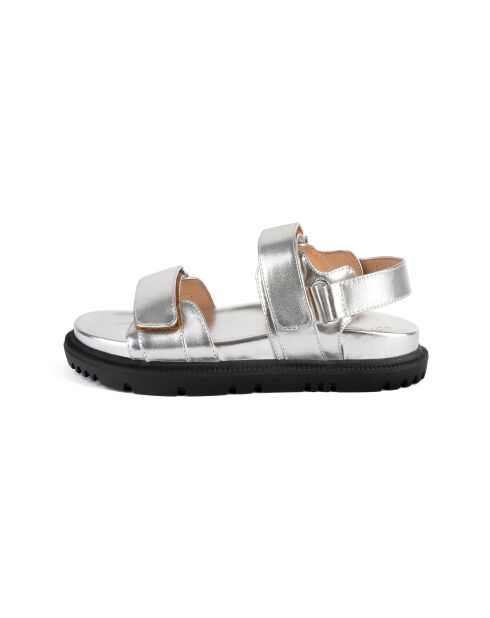 Zilverkleurige leren sandalen van Summertime Friends