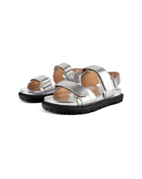 Zilverkleurige leren sandalen van Summertime Friends