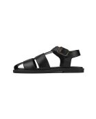 Zwarte leren platte sandalen van Get Back