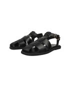 Zwarte leren platte sandalen van Get Back